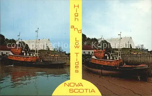 Boote High and Low Tides Nova Scotia Bay of Fundy Canada  Kat. Schiffe