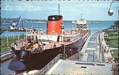 Dampfer Binnenschifffahrt Tom M. Girdler Soo Locks Sault Ste. Marie Michigan Kat. Schiffe