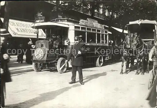 Polizei Polizist Paris 1900 Circulation sur un Boulevard Autobus  Kat. Polizei