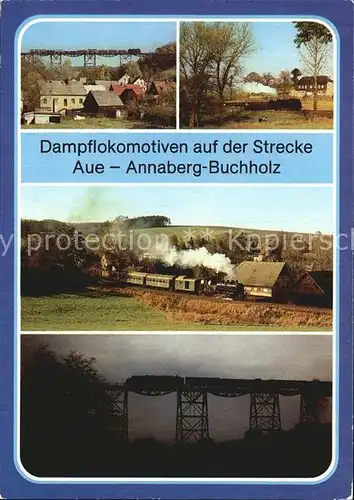 Lokomotive Dampflokomotiven Strecke Aue Annaberg Buchholz  Kat. Eisenbahn