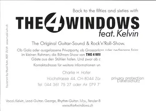 Saenger Band The 4 Windows feat. Kelvin  Kat. Musik
