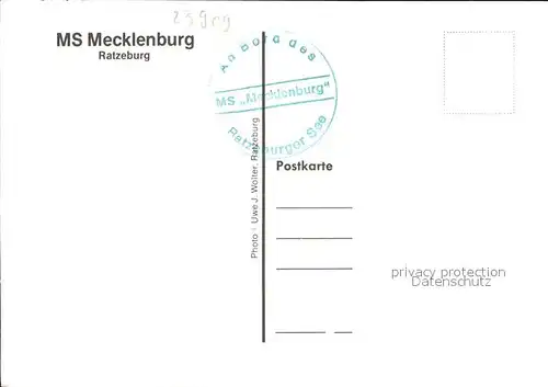 Motorschiffe MS Mecklenburg Ratzeburg  Kat. Schiffe