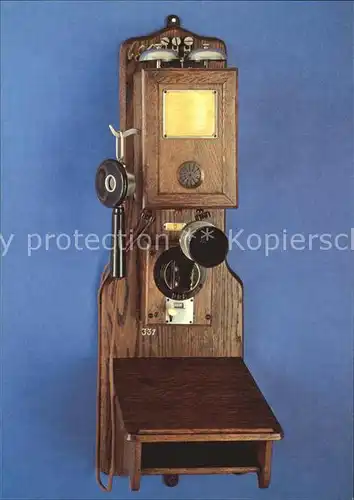 Telefon Wuerttembergischer Fernsprechwandapparat MF 14 1914 Kat. Technik