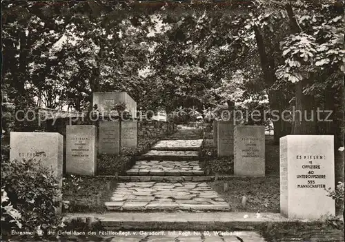 Tod Ehrenmal Gefallene Fuesilier Regt. v. Gersdorff Inf. Regt. Nr. 80 Wiesbaden  Kat. Tod