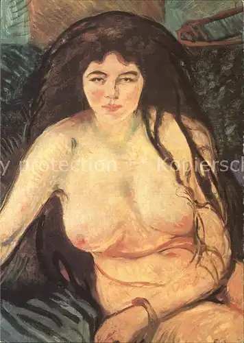 Kuenstlerkarte Edvard Munch Weiblicher Halbakt Das Biest 1901 Kat. Kuenstlerkarte
