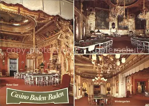 Casino Spielbank Baden Baden Roter Saal Gruener Salon Wintergarten Kat. Spiel