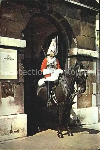 Leibgarde Wache London Mounted Sentry Horse Guards Whitehall  Kat. Polizei