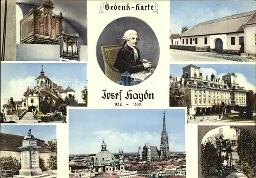 Haydn Joseph Gedenkkarte Geburtshaus Ruhestaette Schloss Esterhazy Kat. Persoenlichkeiten