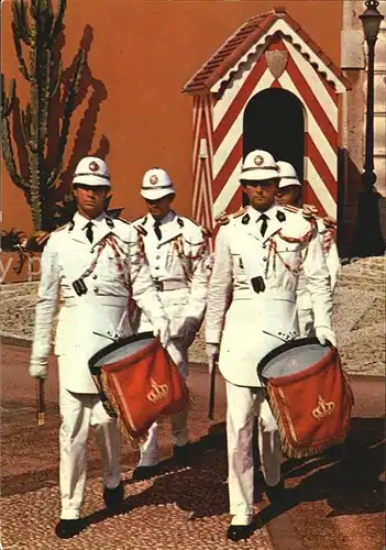 Leibgarde Wache Principaut de Monaco Releve de la Garde des Carabiniers Trommel Kat. Polizei