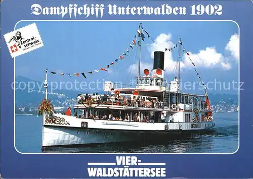 Dampfer Seitenrad Unterwalden Vierwaldstaettersee  Kat. Schiffe