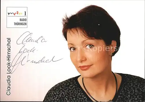 Rundfunk MDR 1 Radio Thueringen Claudia Look Hirnschal Autogramm  Kat. Technik