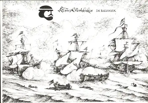Segelschiffe Zeichnung Falk v. Wangelin Bakllade Klaus Stoertebeker In Ralswiek Kat. Schiffe