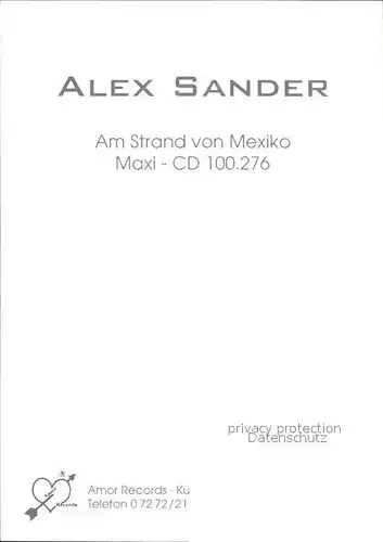 Saenger Band Alex Sander Autogramm  Kat. Musik