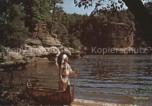 Indianer Native American Upper Dells Wisconsin River  Kat. Regionales