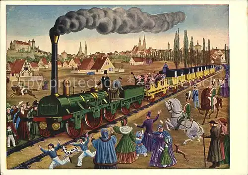 Lokomotive Erste Deutsche Eisenbahn von Nuernberg nach Fuerth 1835  Kat. Eisenbahn