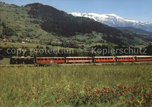 Eisenbahn Glacier Express Surselva Graubuenden Schleuis Ringelspitze Kat. Eisenbahn