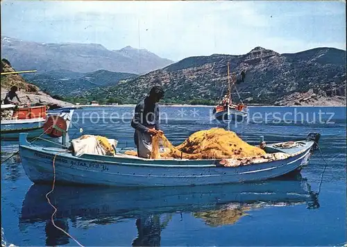 Boote Kreta Agia Galini Fischer  Kat. Schiffe