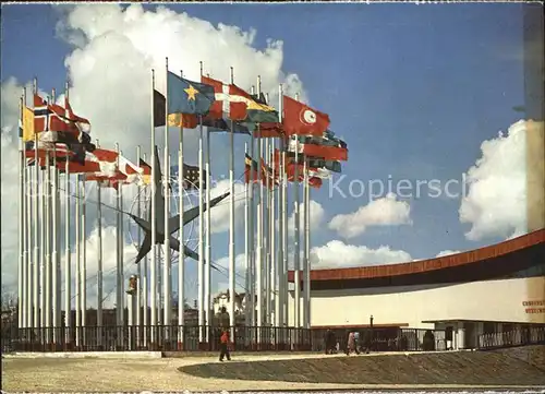 Exposition Universelle Bruxelles 1958 Etendards des Nations Porte Mondiale  Kat. Expositions