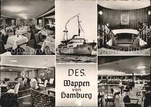 Schiffe Wappen von Hamburg Speisesaal Kajuete Tanzsalon Kat. Schiffe