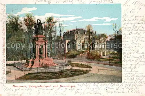 Hannover Kriegerdenkmal und Neueshaus Kat. Hannover