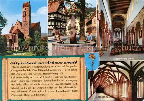 Alpirsbach Klosterkirche Kreuzgang Brunnen Geschichte Kat. Alpirsbach