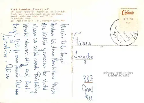 Behringen Bispingen BAB Raststaette Brunautal