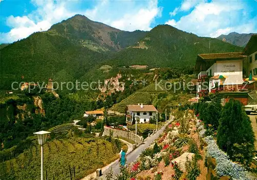 Dorf Tirol Pension Garni Herzguetl Schloss Tirol Alpen Kat. Tirolo