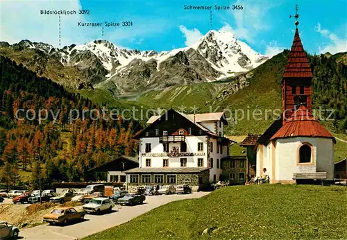 Schnalstal Sporthotel Kurzras Kapelle Val Senales Alpen Kat. Bozen Dolomiten