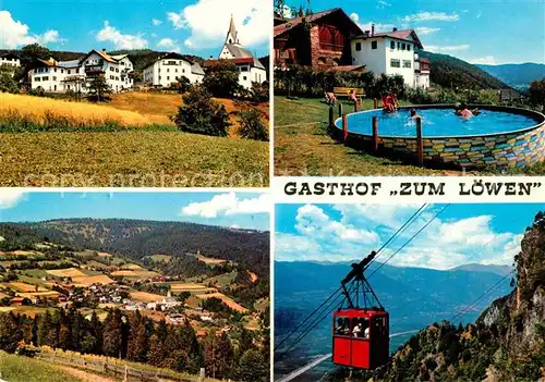 Moelten Suedtirol Gasthof Zum Loewen Panorama Bergbahn Kat. Meltina