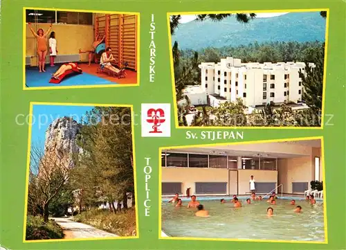 Istarske Istarska Toplice Hotel Mirna Gymnastikraum Hallenbad Felsen Kat. Buzet