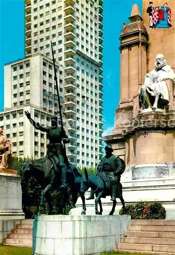 Madrid Spain Monumento a Cervantes en la Plaza de Espana Kat. Madrid