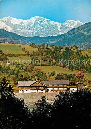 Schwarzach Pongau Pension Lehengut im Hintergrund Hochkoenig Berchtesgadener Alpen Kat. Schwarzach im Pongau