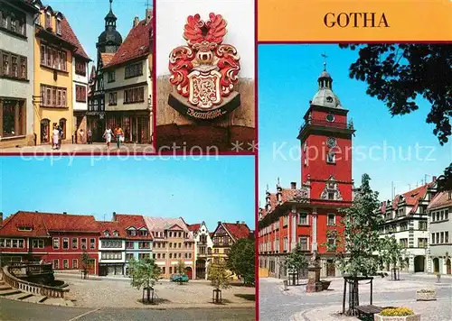 Gotha Thueringen Schloss Friedenstein Wappen Hauptmarkt Rathaus Kat. Gotha