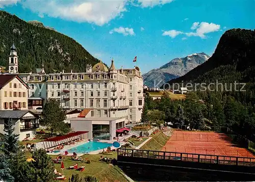 Pontresina Grandhotel Kronenhof Bellavista Swimming Pool Tennisplaetze Alpen Kat. Pontresina