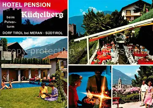 Dorf Tirol Hotel Pension Kuechelberg beim Pulverturm Restaurant Tappeinerweg Kat. Tirolo