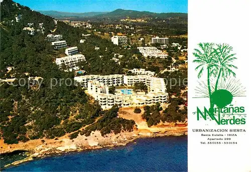 Santa Eulalia del Rio Apartamentos Montanas Verdes vista aerea Kat. Ibiza Islas Baleares
