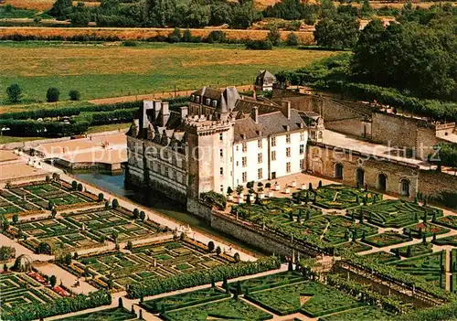 Villandry Chateau XVI siecle et les Jardins Renaissance vue aerienne Kat. Villandry