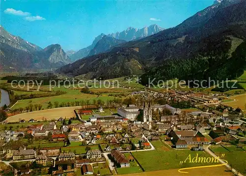 Admont Steiermark Sommerfrische Luftkurort Alpenpanorama Fliegeraufnahme Kat. Admont