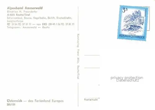 Reutte Tirol Alpenhotel Ammerwald Kat. Reutte