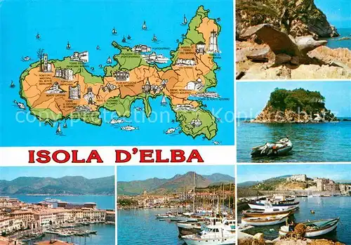 Isola d Elba Hafen Kueste Insel Landkarte Kat. Italien