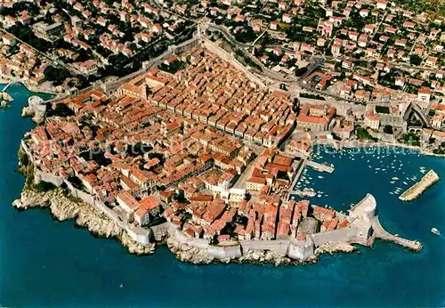 Dubrovnik Ragusa Altstadt Hafen Fliegeraufnahme Kat. Dubrovnik