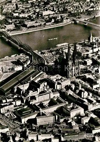 Koeln Rhein Dom Fliegeraufnahme Kat. Koeln