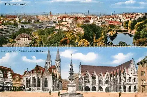 Braunschweig Martinikirche Altstadtmarkt Rathaus Kat. Braunschweig