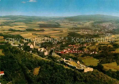 Burg Lichtenberg Deutschlands groesste Burgruine Fliegeraufnahme Kat. Kusel