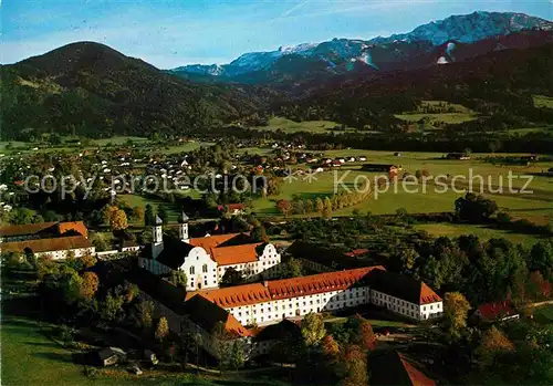 Benediktbeuern Kloster Alpenpanorama Fliegeraufnahme Kat. Benediktbeuern