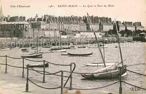 Saint Malo Ille et Vilaine Bretagne Quai Portnu Mole Cote Emeraude Kat. Saint Malo
