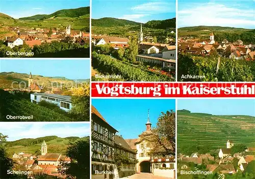 Vogtsburg Kaiserstuhl Schelingen Bischoffingen Achkarren Kat. Vogtsburg im Kaiserstuhl