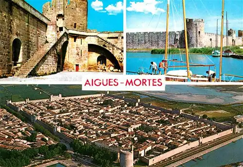 Aigues Mortes Gard Stadtmauer Altstadt Fliegeraufnahme Kat. Aigues Mortes