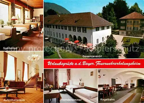 Bayerisch Gmain Feuerwehrerholungsheim Speisesaal Aufenthaltsraum Fremdenzimmer Kegelbahn Kat. Bayerisch Gmain