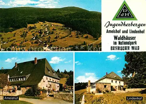 Waldhaeuser Neuschoenau Panorama Nationalpark Bayerischer Wald Jugendherbergen Ameishof und Lindenhof Kat. Neuschoenau